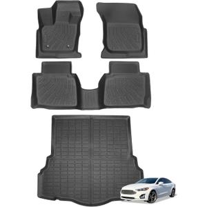 Joruoo-Floor Mats & Cargo Liner for 2017-2020 Ford Fusion, All-Weather Heavy Duty TPE Floor Liners Full Coverage Automotive for Fusion Accessories