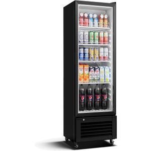 BODEGACOOLER Beverage Refrigerator, 290L/306 Qt Commercial Refrigerator For Kitchen, Home,Office and Garage, 264 Cans & 120 Bottles Display Refrigerator For Beer,Soda, Bar Cooler with Soft LED Light. (Black)