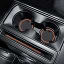 for Ford F150 Accessories 2021 2022 2023 2024 2025 Non-Slip Anti Dust Cup Holder Insert Center Console Liner Trim Door Packet Mats Custom Interior 40-pc Set (Bucket SuperCrew)(Orange Trim)