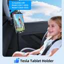 Magnetic iPad Tablet Mount for Tesla Model 3(Highland) Model Y(Juniper) 2025 2024 2023 2022 2021, Back Seat Headrest Accessories Phone Holder with Hooks, Fits 4.7-12.9" Pro Air Mini iPhone