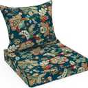 LVTXIII Outdoor/Indoor Deep Seat Cushion Patio Seat and Back Cushion Set All-Weather Replacement Chair Cushion for Wicker Chairs and Garden Furniture Decoration, 24"x24"x4", Peacock Blue