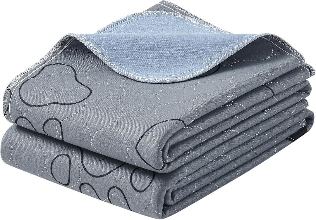 Feandrea Washable Dog Pee Pads, 2 Pack, Reusable, 48 x 36 Inches, XL, Waterproof Pet Training, Leakproof, Non-Slip, Super Absorbent, Gray UPTD036G01