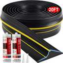 Jin&Bao Universal Garage Door Threshold Seal Strip 20FT Kit, Bottom Waterproof Rubber Weather Stripping ReplacementYellow, 2 Adhesive