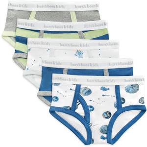 Burt's Bees Baby Boys' Underwear Set - Breathable 100% Organic Cotton Undies, Pack of 5 for Toddler ,4-5T