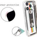 FAteamll Case for iPhone 17 Pro Matte Finish Heavy Duty Soft Back Cover with Reinforced Corners TPU Soft Bumper Retro Cassette Tape Case Compatible with iPhone 17 Pro