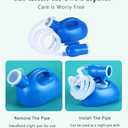 Male Urinal Bottle 68 OZ Portable Urinals for Men 59" Long Hose with Lid (Blue)