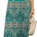 DB MOON Womens 2026 Summer Maxi Dresses Casual Short Sleeve Empire Waist Spring Long Dress with Pockets (S)