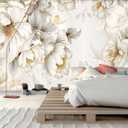 Elegant and Beautiful Floral Wallpaper Warm Bedroom and Living Room Decorative murals（Non-self-Adhesive Wall Stickers）108"x75"