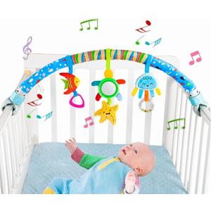 Pau1Hami1ton Baby Stroller Arch Toys, Car Seat Toys,Bouncer Toy Bar/Mobile for Bassinet,Adjustable Baby Hanging Toys Fit for Crib Bed,Stroller,Car Seat.S-19(Star)