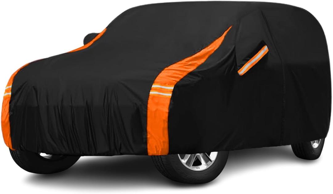 10-Layer Compatible with Jeep Cover Waterproof 4 Door All Weather for Automobiles, Soft Cotton Lining Outdoor Full Covers with Door Zipper, Universal Fit for Wrangler CJ YJ TJ JK JL