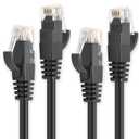 Ercielook Ethernet Cable 1.5 ft 2 Pack - Cat 6 High Speed Network Cable with Rj45 Connectors, Short Patch Cable for Patch Panel, Switch