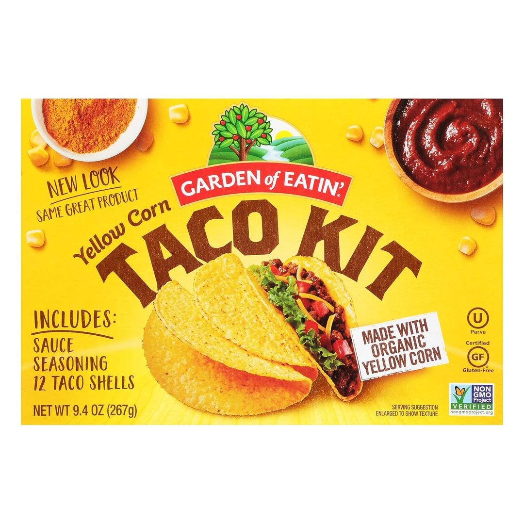Garden of Eatin', Yellow Corn Taco Shells, Dinner Kit, 12 Taco Shells, 9.4 Oz (EXP 05/20/26)