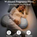 Pregnancy Pillows for Sleeping, Memory Foam W Shaped Maternity Pillow for Pregnant Women, Adjustable Travel Pregnancy Wedge Pillow with Cooling Removable Washable Cover, Support for Belly, Back(Grey)