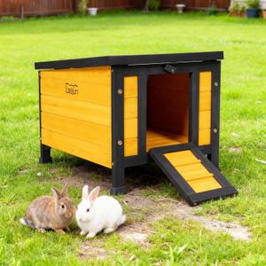 GEGURI Outdoor Cat House Weatherproof, Rabbit Hutch & Indoor Bunny Cage, Wooden Shelter for Feral Cats, Rabbits, Chickens & Small Animals GEGURI Outdoor Cat House Weatherproof, Rabbit Hutch & Indoor Bunny Cage, Wooden Shelter for Feral Cats, Rabbits, Chickens & Small Animals