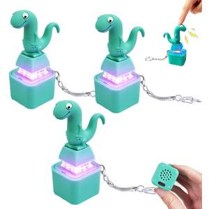 3PCS USB-C Rechargeable Lizard Button Fidget Toy, Keychain Sound Toy with Colorful Light & Real Keyboard Click, Anxiety Relief Sensory Toy for Adults & Kids, Portable Gift Set