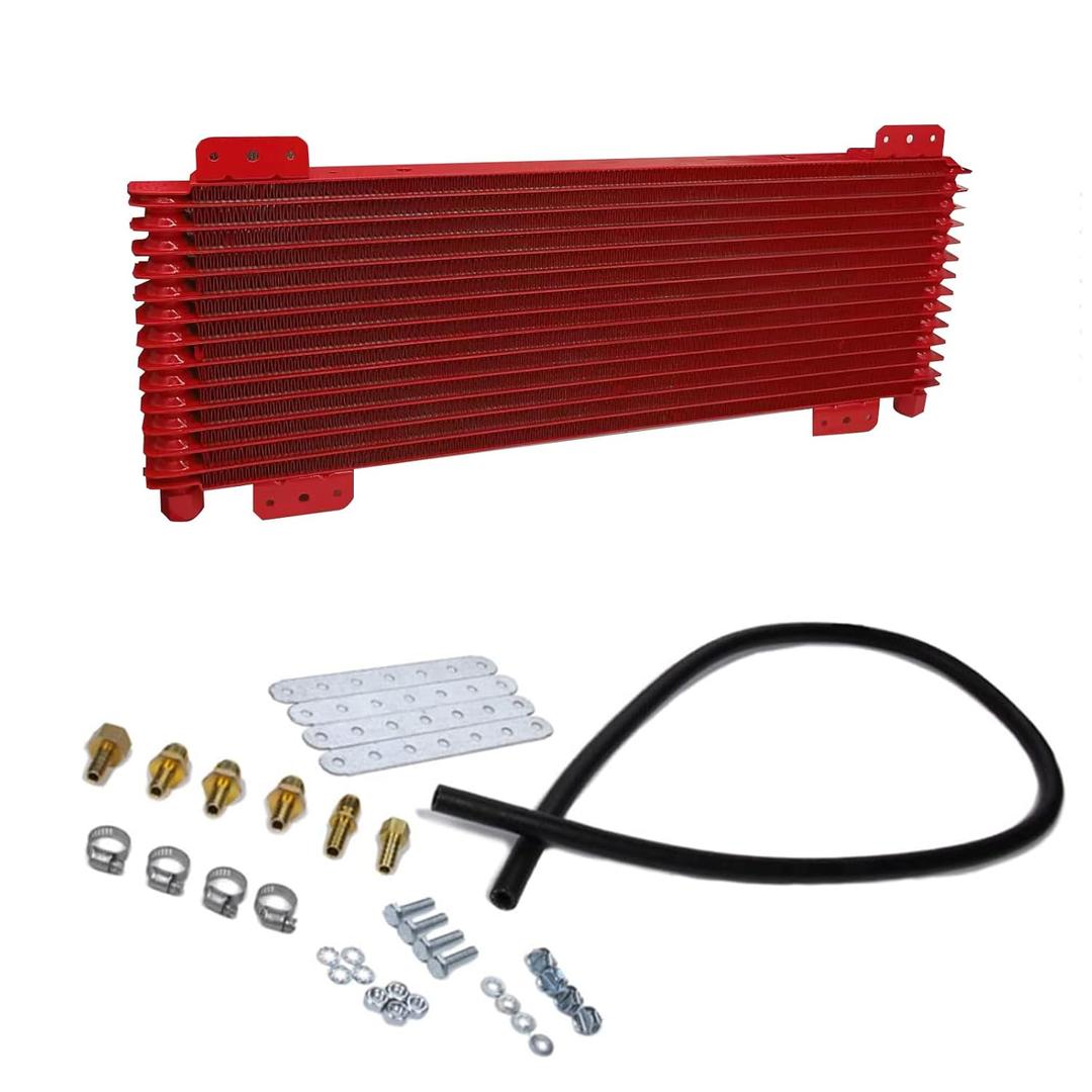 40k Transmission Oil Cooler Kit Compatible with Heavy Duty 40,000 GVW Max Low Pressure Drop Trans Cooler with Mounting Hardware