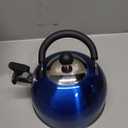 Lily's Home 2 Quart Stainless Steel Whistling Tea Kettle, the Perfect Stovetop Tea and Water Boilers for Your Home, Dorm, Condo or Apartment. (Blue)