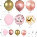Rose Gold Pink Balloon Garland Kit Pink Metallic Gold Rose Confetti Balloons for Wedding Bridal Shower Baby Shower Birthday Party Decorations
