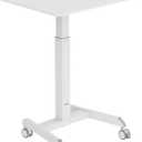 Mount-It! Laptop Cart Rolling Desk Adjustable Height with 28.5" x 22" Tabletop, Ergonomic Sit-Stand Workstation on Wheels Portable for Home Office, Dorm, Classroom, White