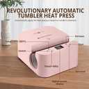 HTVRONT Auto Tumbler Heat Press Machine - Mug Heat Press Heat Up Fast & Even, Professional Tumbler Press High-Security for 2.9-3.2inch Sublimation Tumblers, Cups, Glasses and Mugs (Pink)