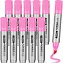 Fuutreo 10 Pack Jumbo Permanent Markers Bulk Large Chisel Tip Permanent Markers Quick Drying Waterproof Big Huge Poster Pens for Office, Logistics Company and More(Pink)