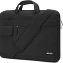 MOSISO Laptop Shoulder Bag Compatible with MacBook Air/Pro,13-13.3 inch Notebook,Compatible with MacBook Pro 14 inch M5 M4 M3 M2 M1 2026-2021,Polyester Flapover Briefcase Sleeve Case, Black