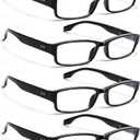 NORPERWIS 6 Pack Reading Glasses for Women Men, Blue Light Readers, Anti Glare Computer Eyeglasses with Spring Hinge (BLACK, 0.50, multiplier_x)