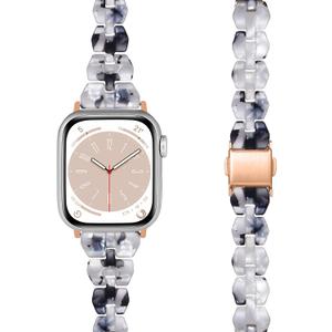 Bands Compatible with Apple Watch Band 38mm 40mm 41mm 42mm 44mm 45mm 49mm Women Slim Resin Band Bracelet Thin Lightweight Replacement Wristband for Watch Series 10 9 8 7/Series SE/6 5 4 3
