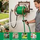 Garden Hose Reel Wall Mounted,Heavy Duty Metal Holds 155ft 5/8" Hose | Space-saving wall mount for outside, lawn, yard. Brass connector-no leaks, sturdy steel, rust-resistant, easy roll & install