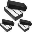 Henoyso 3 Pcs 2 x 2 Inch Double Row Coin Storage Box Coin Holders for Collectors Storage Supplies Collecting Cases, About Half Box Cases (Black)