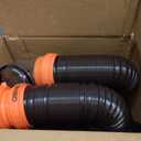 Camco RhinoFLEX 15-Ft RV Sewer Hose Kit - Features Clear Elbow Fitting w/Removable 4-in-1 Adapter - Connects to 3 Slip or 3/3.5/4 NPT Threaded Sewer Connection (39770)
