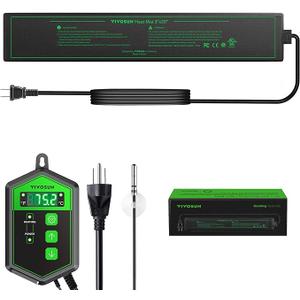 VIVOSUN 3" x 20" Seedling Heat Mat and Digital Thermostat Combo Set, UL & MET-Certified Heating Pad for Hydroponic, Kombucha Tea, Brewing, Fermentation & Plant Germination