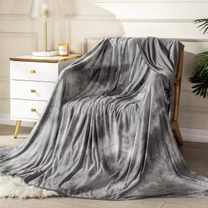 Topcee Cooling Blanket (90"x104"King Size) for Hot Sleepers,Absorbs Heat to Keep Body Cool for Night Sweats,100% Oeko-Tex Certified Cool Fiber,Breathable,Comfortable, Hypo-Allergenic, All-Season. (Grey Watercolor)