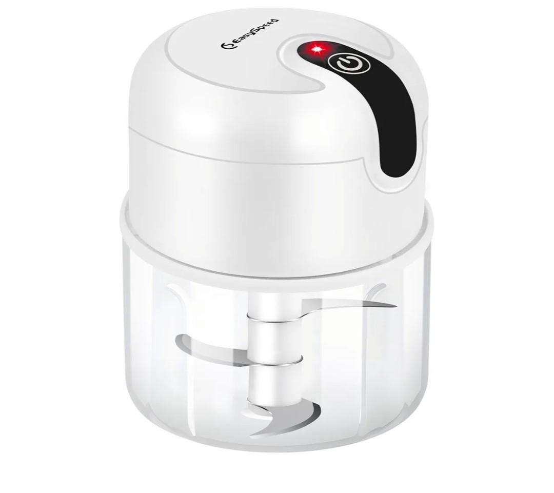 EASYSPEED Electric Garlic Chopper 1Cup, Mini USB Charging Wireless Food Processor with 304 Stainless Steel, 3 Sharp Blades, Portable Kitchen Meat Grinder for Onion, Garlic, Ginger, Chili