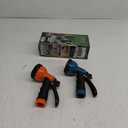 Garden Hose Nozzle Sprayer: 2 Pack 10 Watering Patterns Spray Nozzles Heavy Duty Hose Head Hose Attachment (BlueOrange)