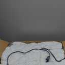 Westinghouse Electric Blanket Queen, Flower Jacquard Heated Blanket Queen Size with 10 Heating Levels and 1-12 Hours Auto-Off, Flannel to Sherpa Reversible, Machine Washable (84" x 90", Blue)