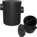 Commercial Grease Trap, Lightweight PE Plastic Grease Interceptor Trap Side Inlet Waste Oil Water Separator for Kitchen Sink Restaurant Wastewater Easy Install