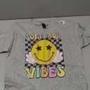 Softball Vibes Softball Smile Face Groovy Game Day Girls T-Shirt, Gray, Size L