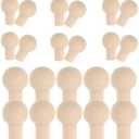 Dollhouses Wooden Knobs, Wood Finials 24pcs Drawer Door Handle Mini House Miniature Wood Drawer Pulls Model Living Room Set DIY Wooden Handles for Mini Furniture