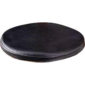 Greenjin 12" PU Leather Waterproof Chair Cushion Round Memory Foam Seat Cushion Anti Slip Circle Stool Cushion Detachable Chair Pad for Kitchen Highstool Living Room Chair Black