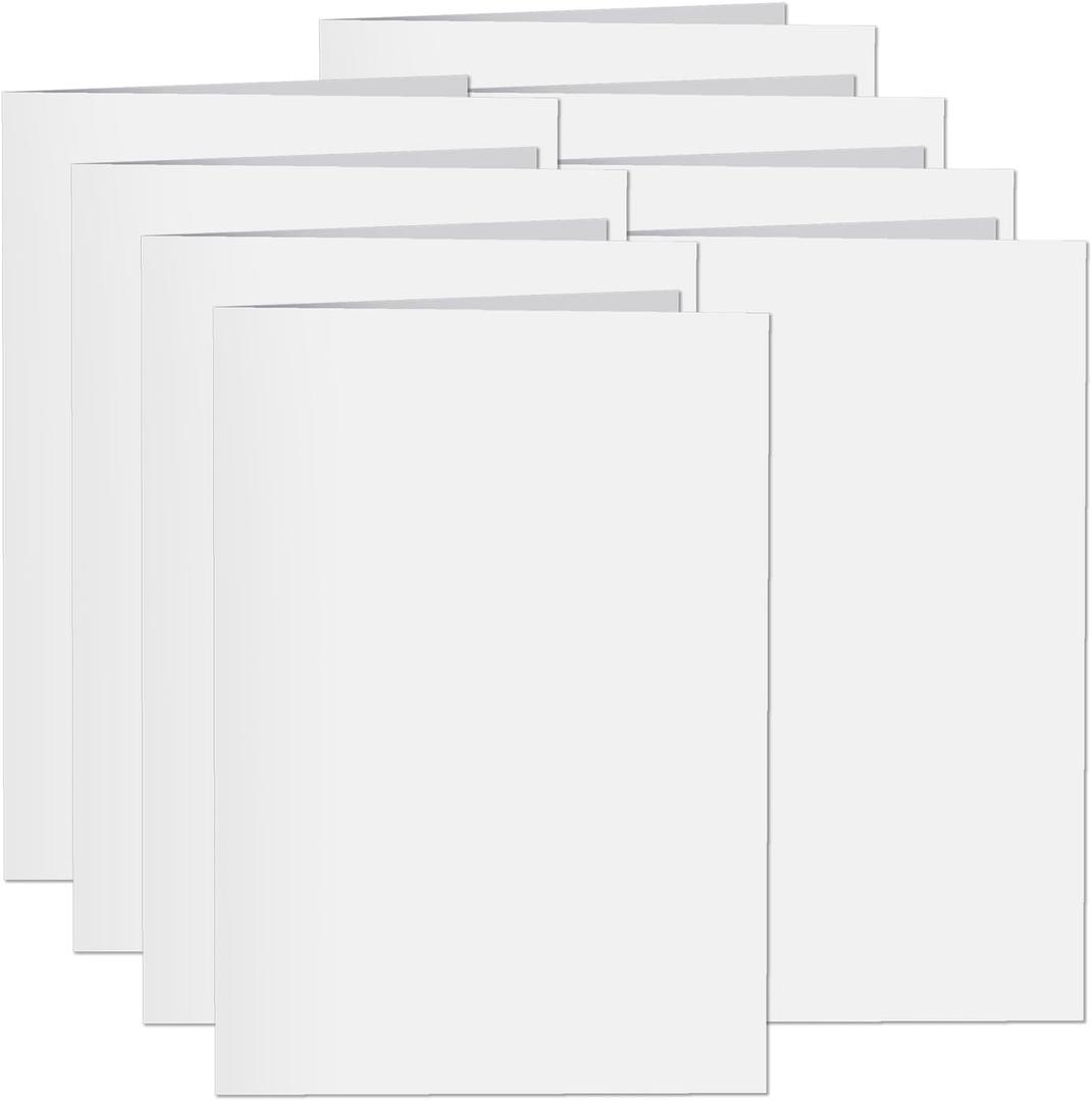 8 Pack, Inventiv 30 Second Recordable DIY Greeting Card, Voice Recorder Module, Blank White/Apply Custom Design Artwork