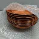 12 Pcs Wooden Salad Bowl Set for Lunch Stackable Wooden Woven Bowl Round Serving Dishes for Kitchen Fruit Vegetable Salad Snack (6 Inch)