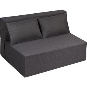 Fvkind Folding Sofa Bed, Foldable Bed Sleeper Chair with Pillow, Convertible Sofa Bed with Washable Cover, Fold Out Couch, Futon Sofa Bed for Living Room, Dorm, Guest Room, Standard Size, Dark Grey