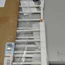 Babelio Baby Gate with Adjustable Cat Door,29-43" Auto Close Durable Pet door for Stairs,Doorways and House,Pressure Mounted,Easy Install,Effortless Walk Thru,White