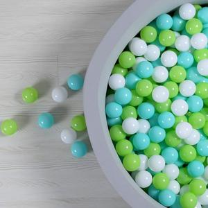 GOGOSO Ball Pit Balls for Toddlers, Green Balls for Ball Pool Birhtday Party Girls Kids with Storage Bag, 2.17inches (Green Sky Blue White 100pcs)