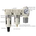 Air Filter Dryer 3/8 NPT Auto Drain+Semi-Auto Drain-Double Air Filters,Air Pressure Regulator,Air Compressor Water Separator(0-150PSI)