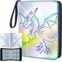 Trading Card Binder Card Holder - Lictin 9-Pocket Holographic Binder for Cards, Fits 810 Cards with 45 Removable Sleeves, 3-Ring Card Collection Album for Most Standard Size Cards, Double-sided