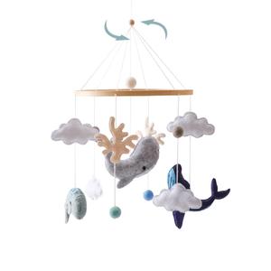 EERKEOD Baby Crib Mobile Ocean Nursery Mobile for Boys Girls Handmade Felt Mobile for Crib Nursery Decor for Infant Bedroom Hanging Baby Mobile for Bassinet Newborn Baby GiftWhales
