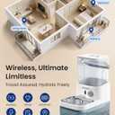 Wastewater Separation Cat Water Fountain No Filter, Stainless Steel Pet Water Fountain with Radar Sensing, Wireless Cat Fountains for Drinking, No Pump, Totally 5.7L, 30db Low Noise