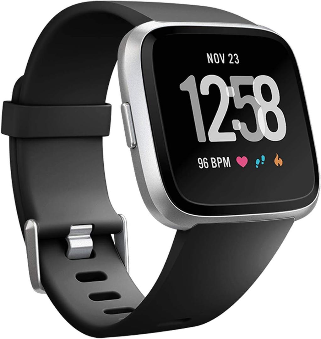 Wepro Band Compatible with Fitbit Versa 2 Bands for Women Men, Soft Band Compatible with Fitbit Versa Bands, Sport Waterproof Breathable Replacement Wristband Strap for Versa Lite, Large, Black, 1 Pack